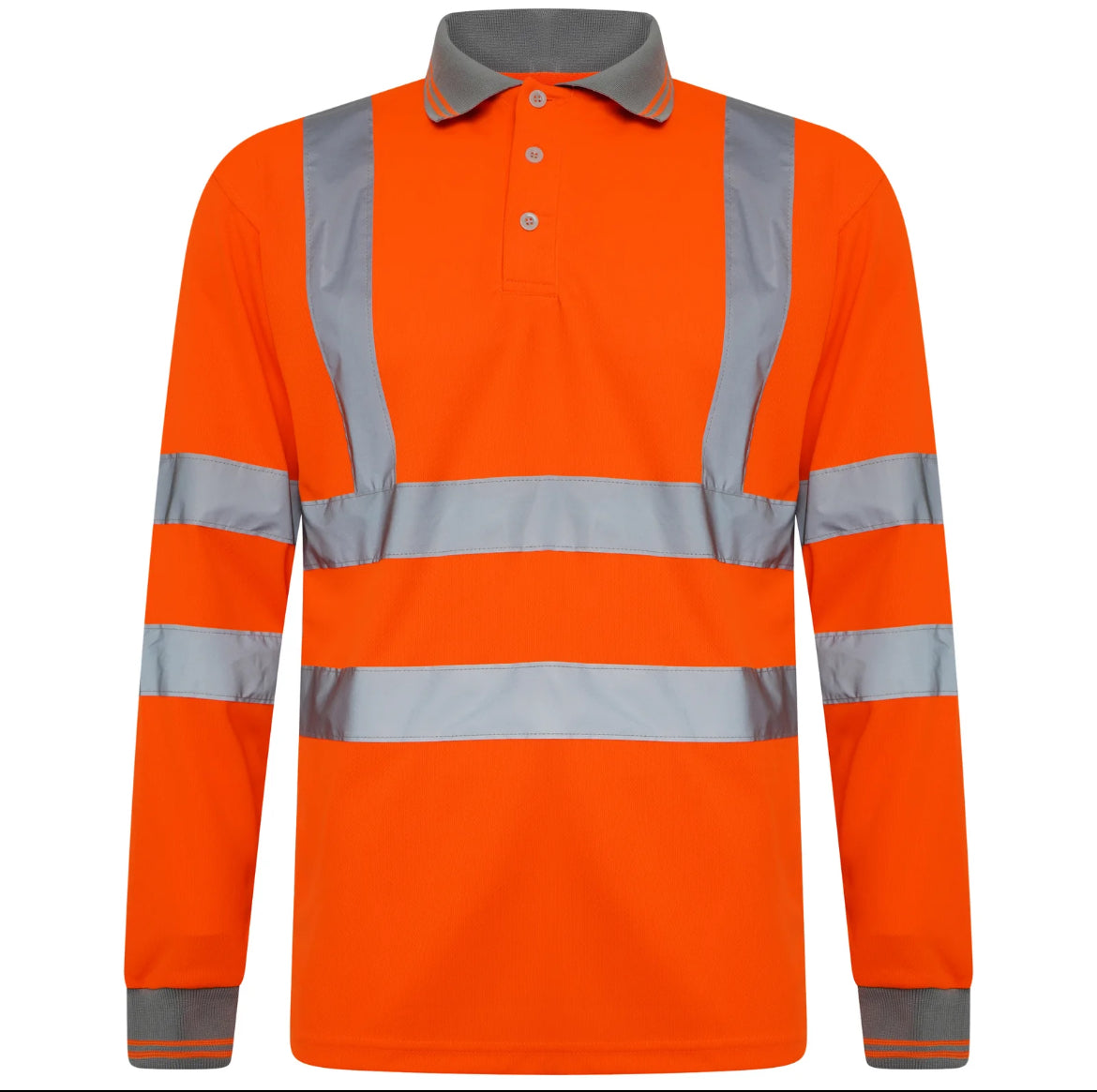 Men’s work hi vis long sleeve polo