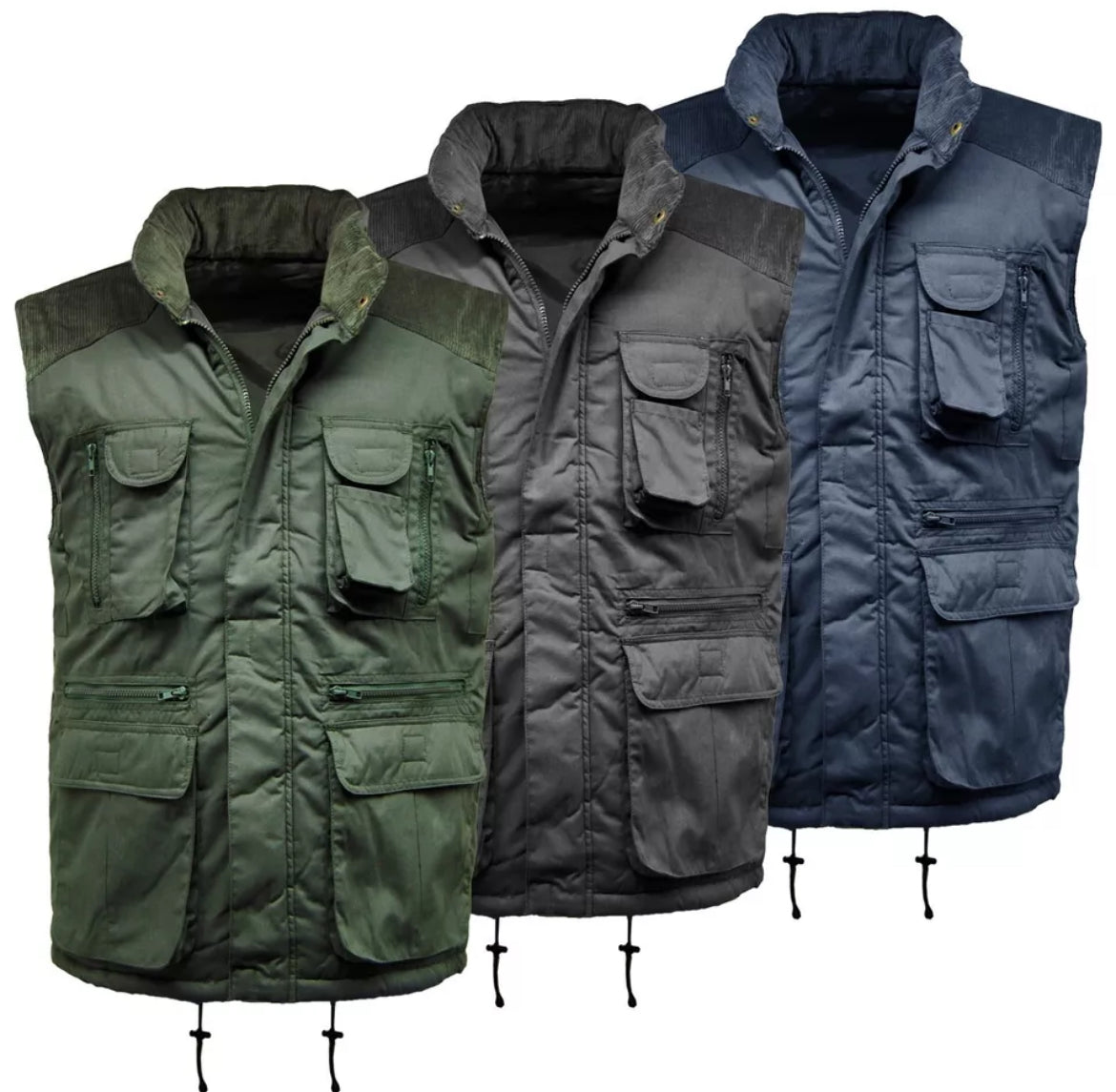 Men’s highmount multi pocket padded bodywarmer