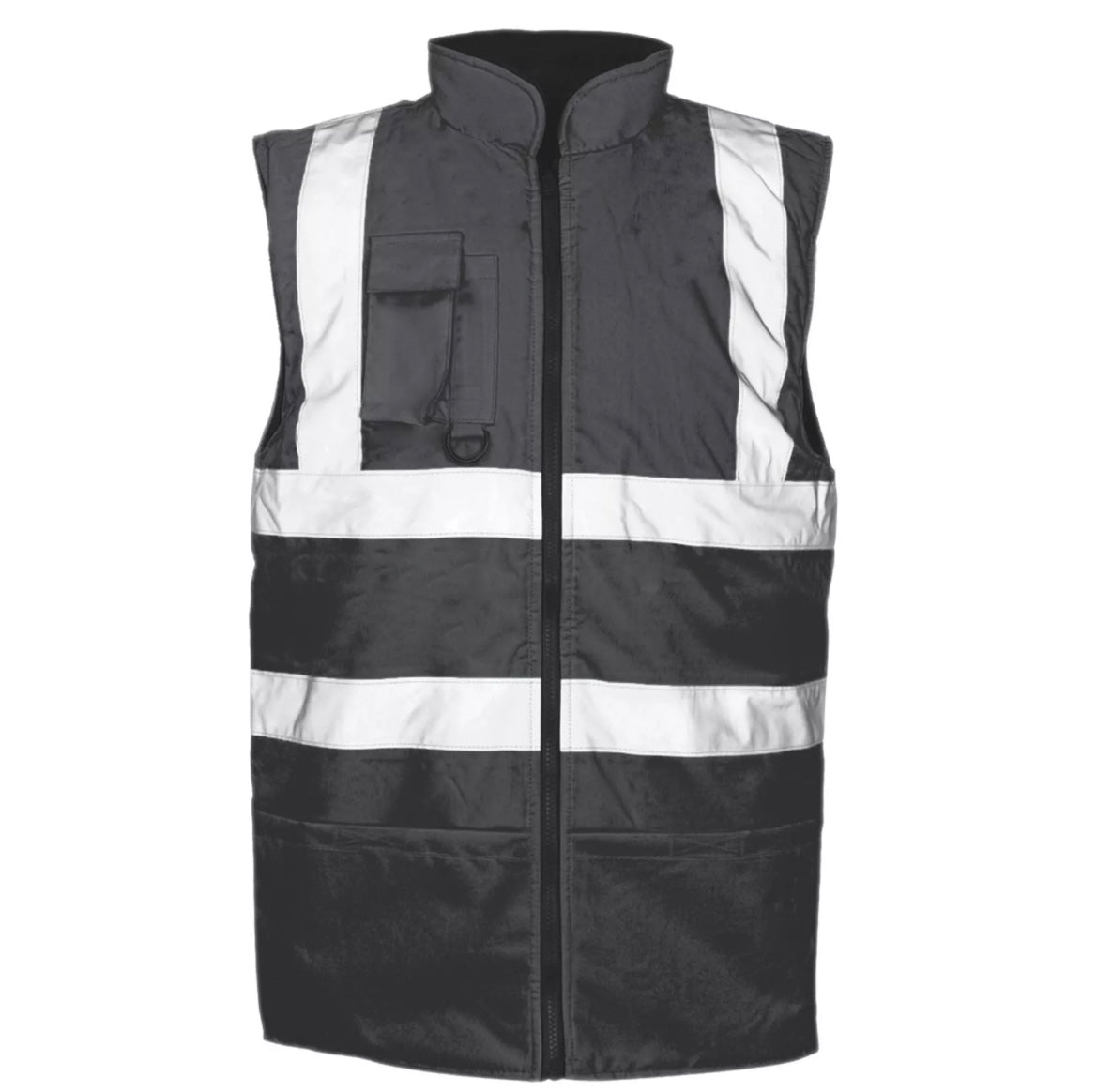 Mens hi vis work reversible bodywarmer