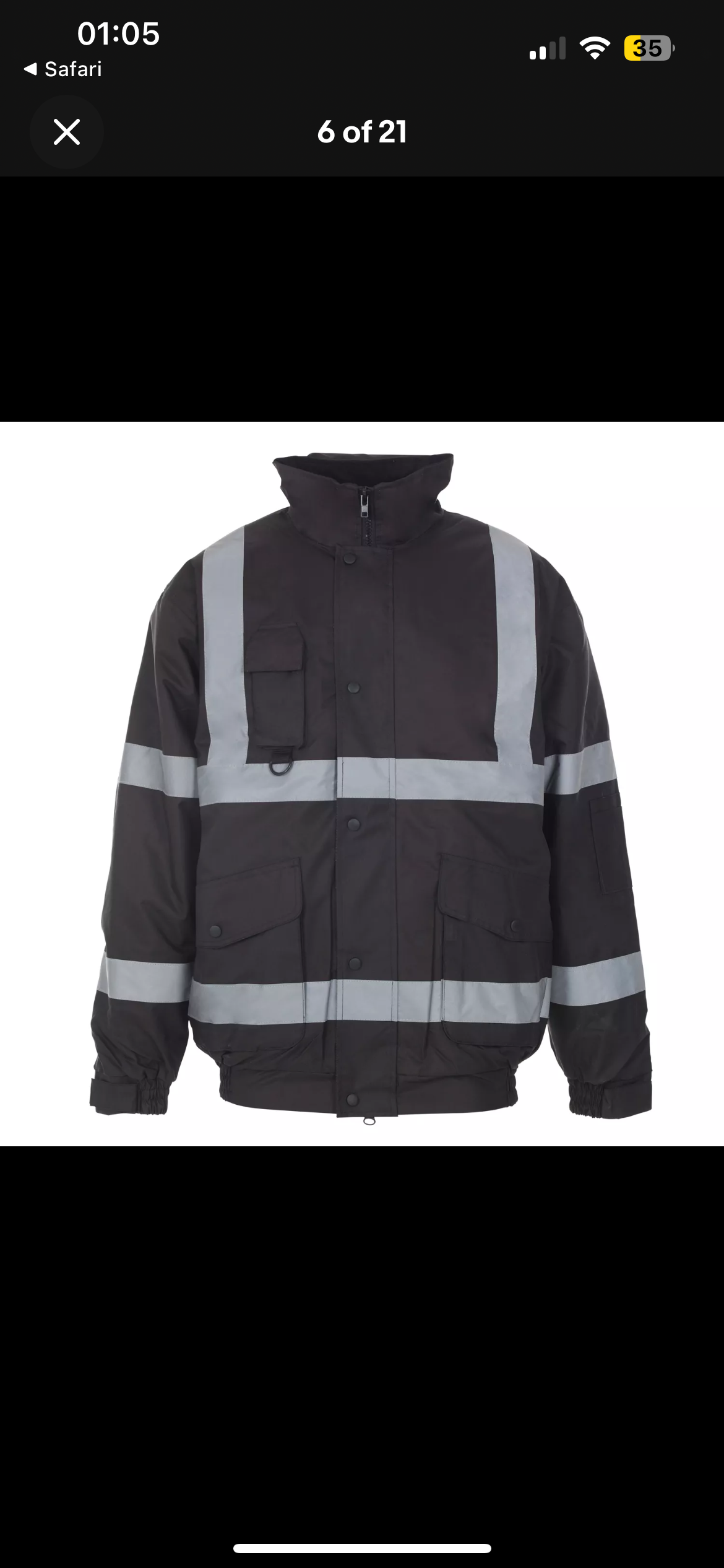 Mens hi vis bomber work jacket