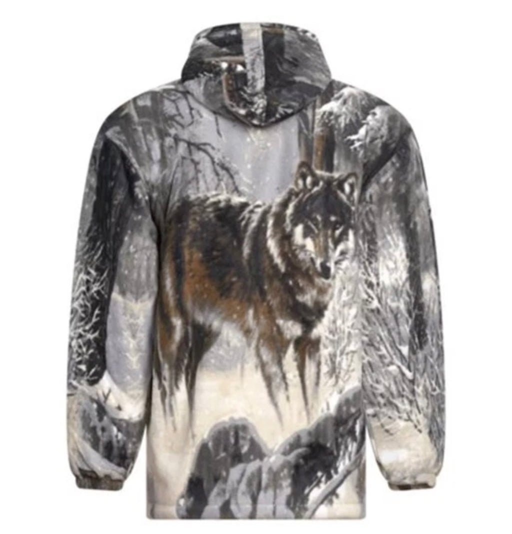 Men’s animal print fleece padded zip hoodie