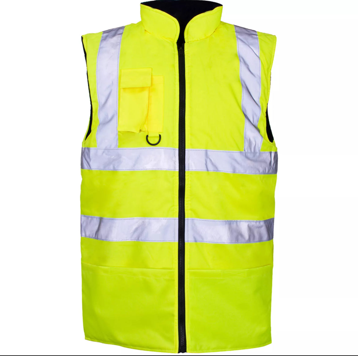 Mens hi vis work reversible bodywarmer