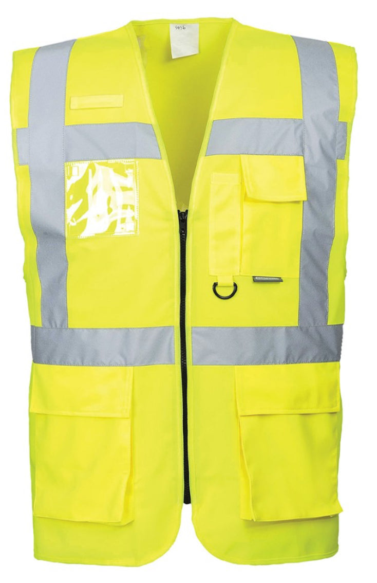 Mens work Hi vis  zip vest
