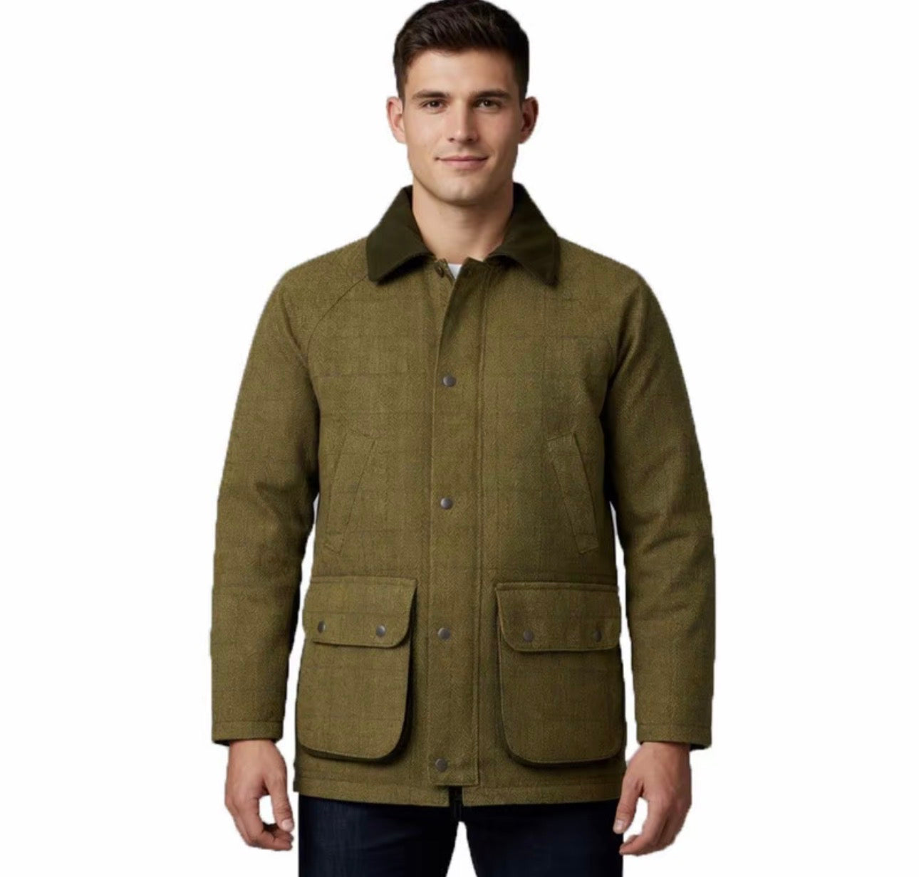Men’s country shooting tweed jacket fully padded waterproof