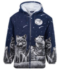 Men’s animal print fleece padded zip hoodie