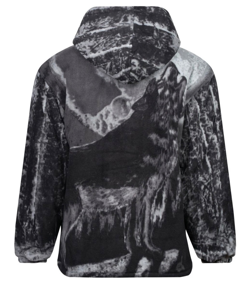 Men’s animal print fleece padded zip hoodie