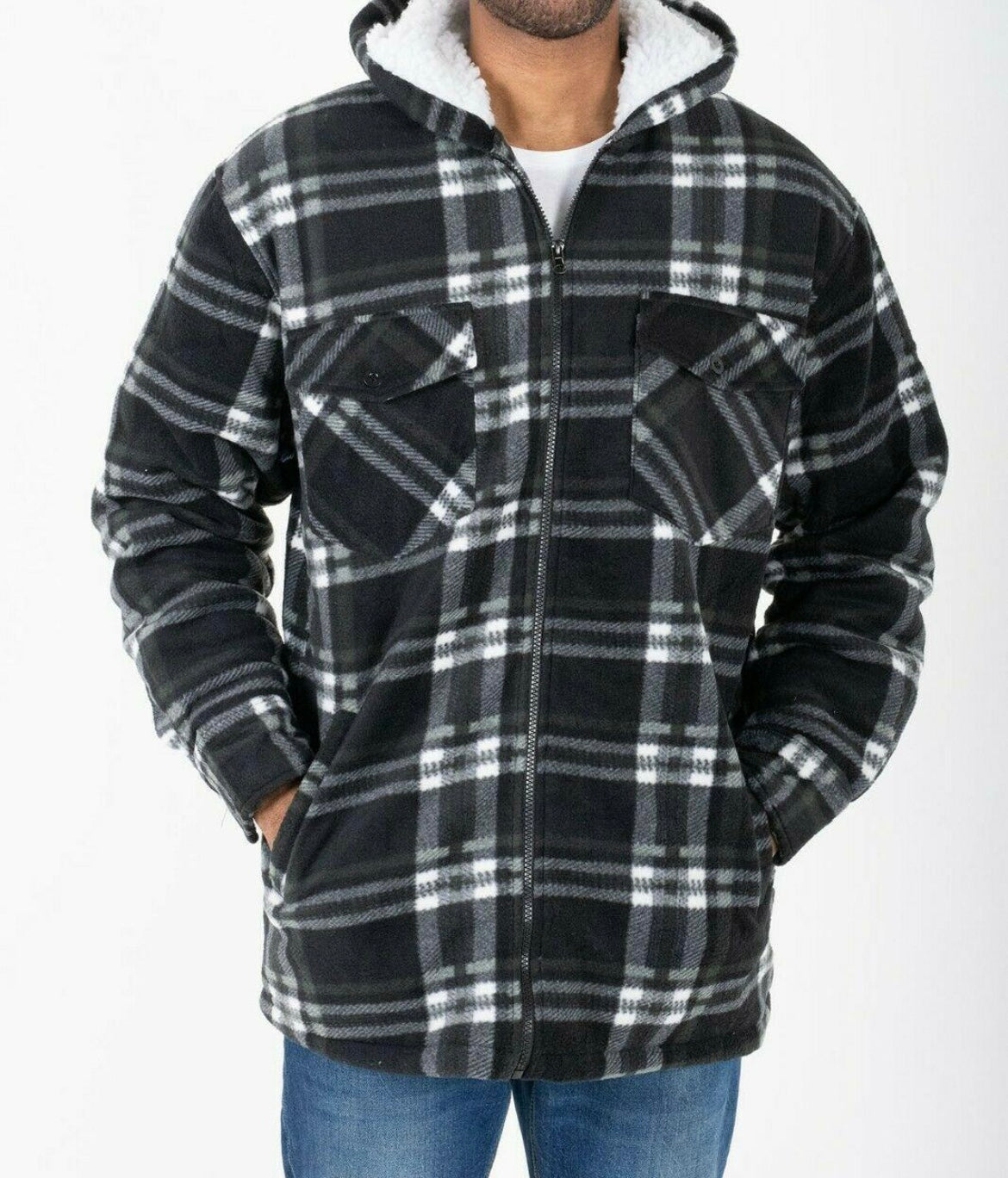 Men’s hood lumberjacket padded shirt