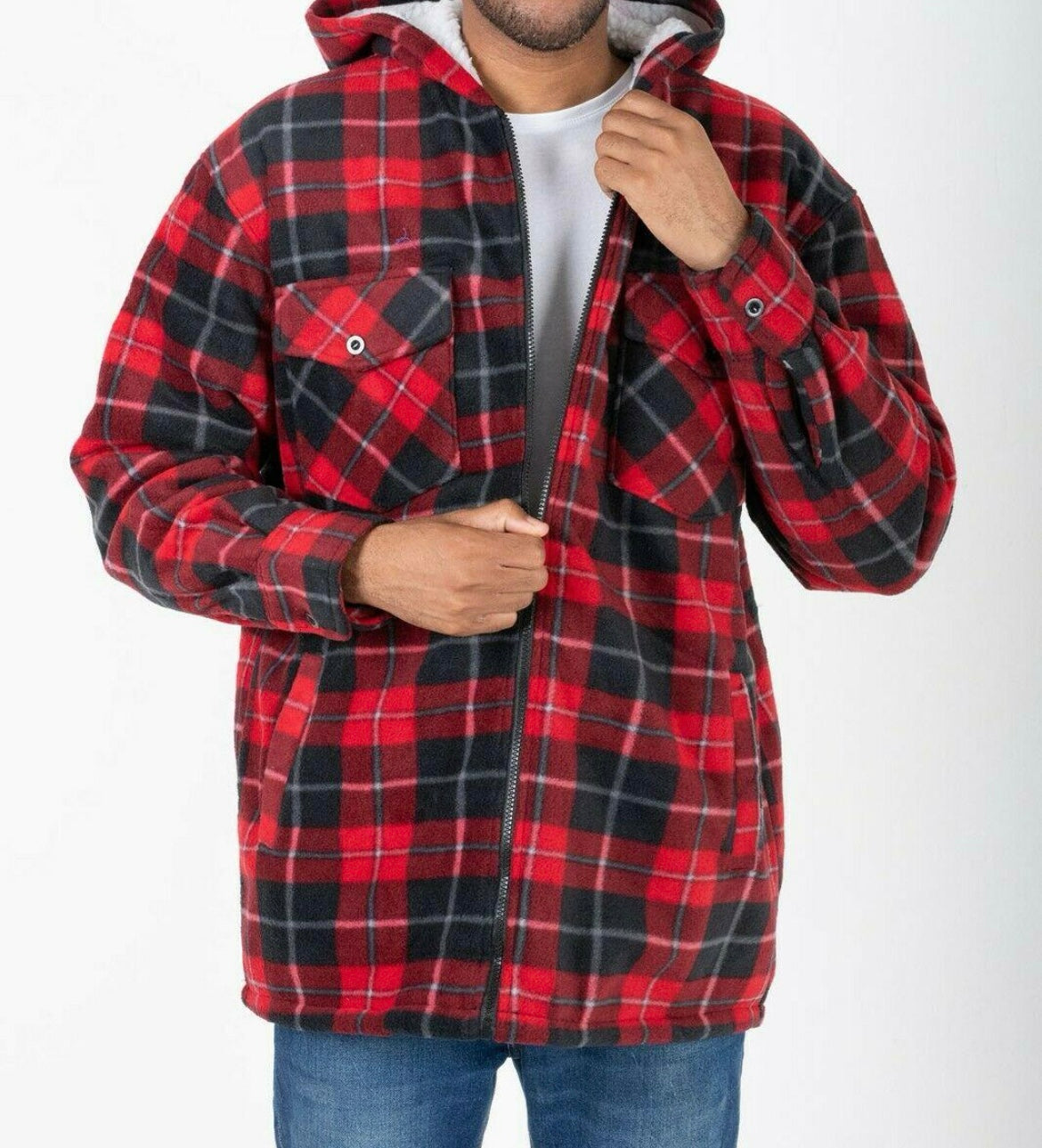 Men’s hood lumberjacket padded shirt