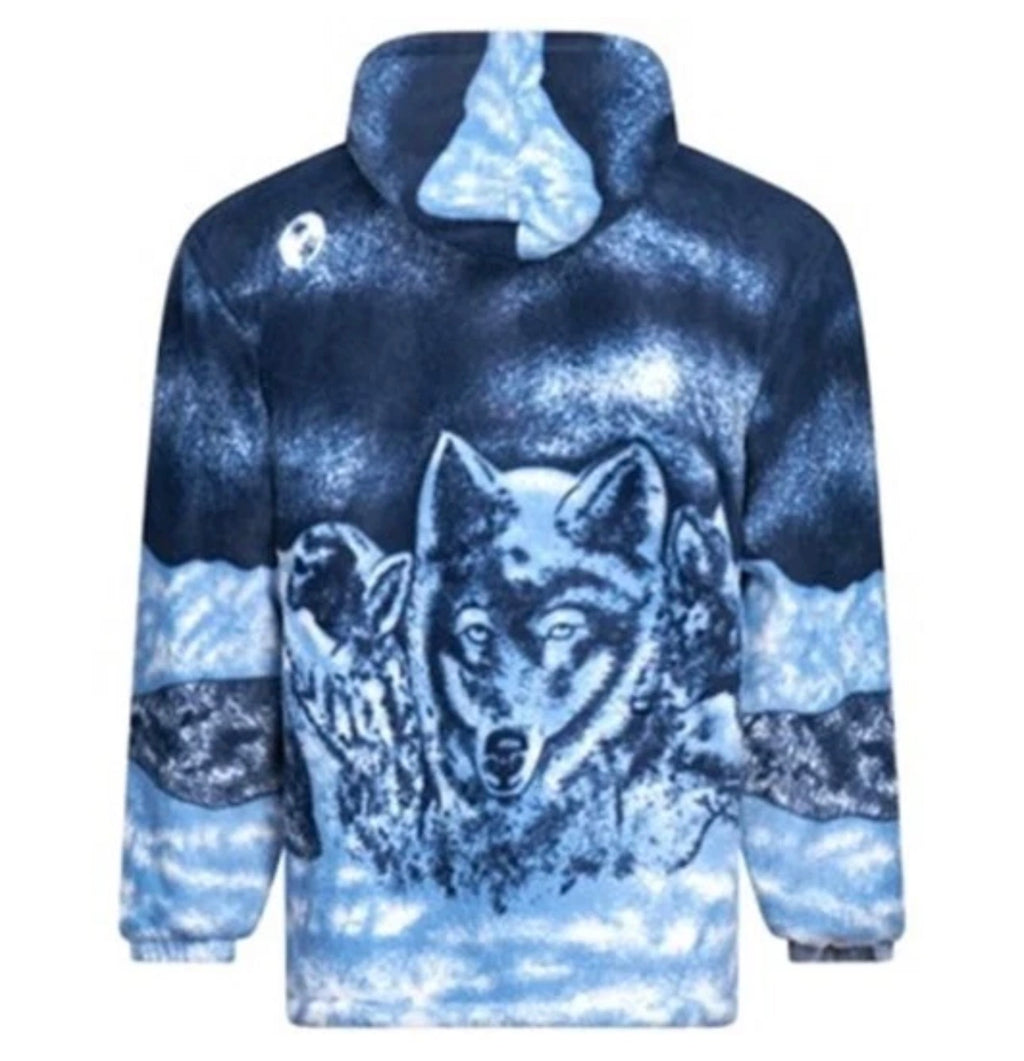 Men’s animal print fleece padded zip hoodie