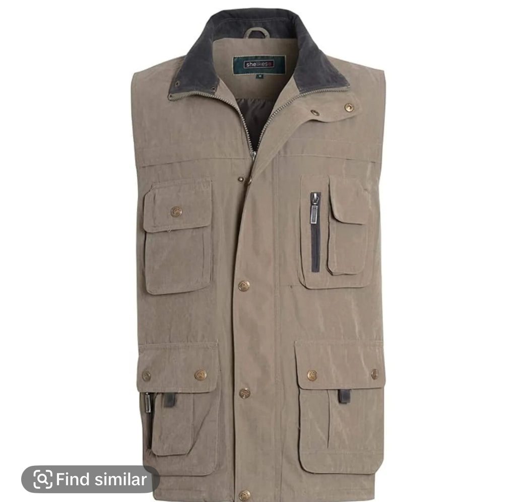 Men’s hunting outdoor highmount moleskin multi pocket bodywarmer vest