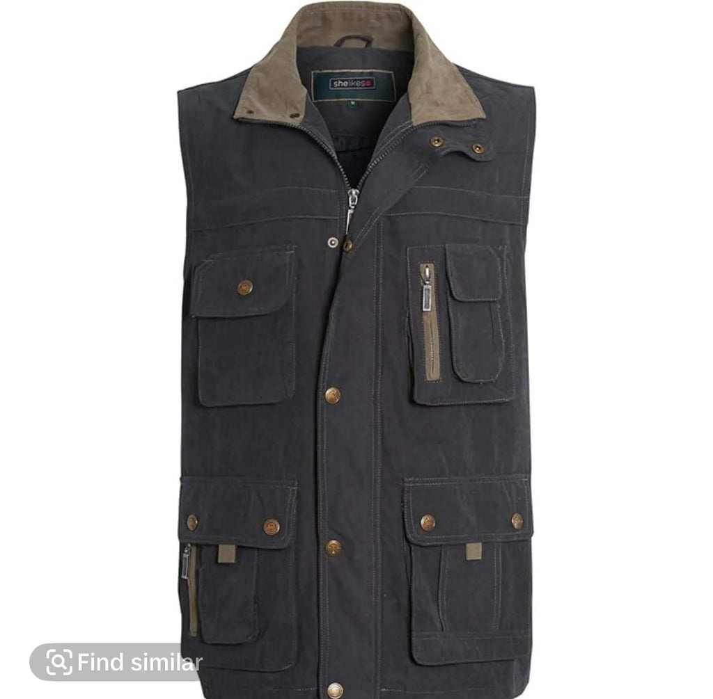 Men’s hunting outdoor highmount moleskin multi pocket bodywarmer vest