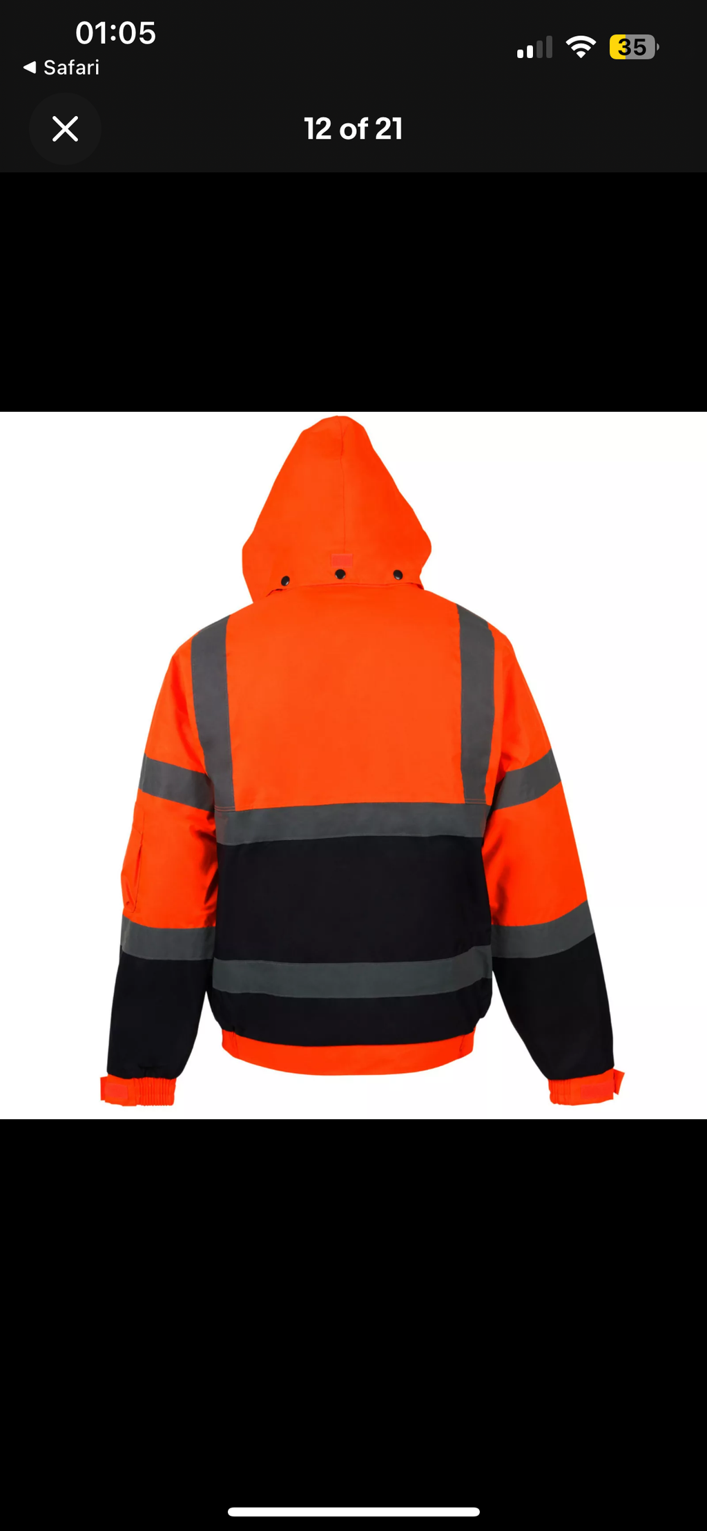 Mens hi vis bomber work jacket