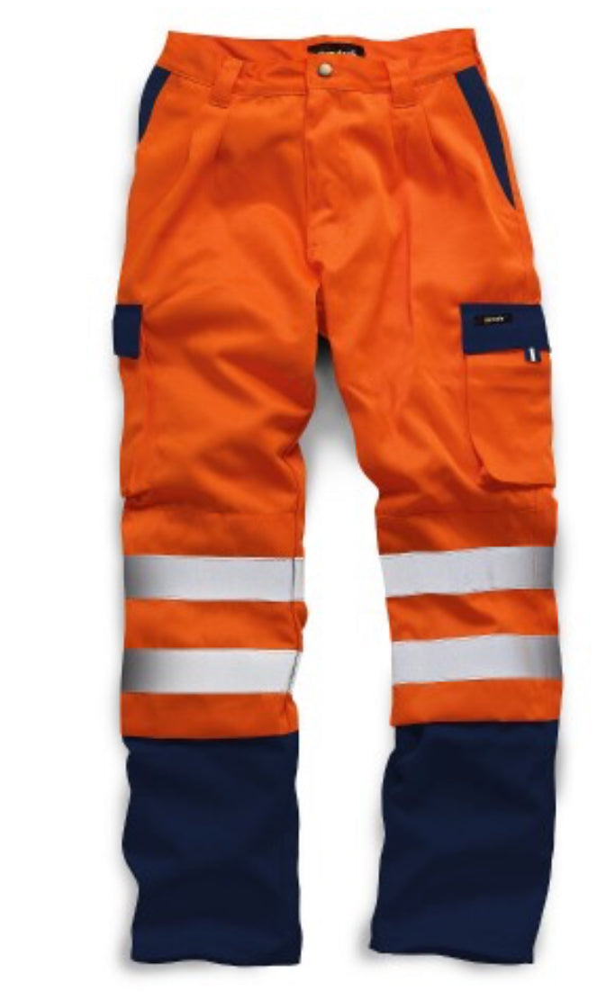 Mens Hi vis work polycotton trousers