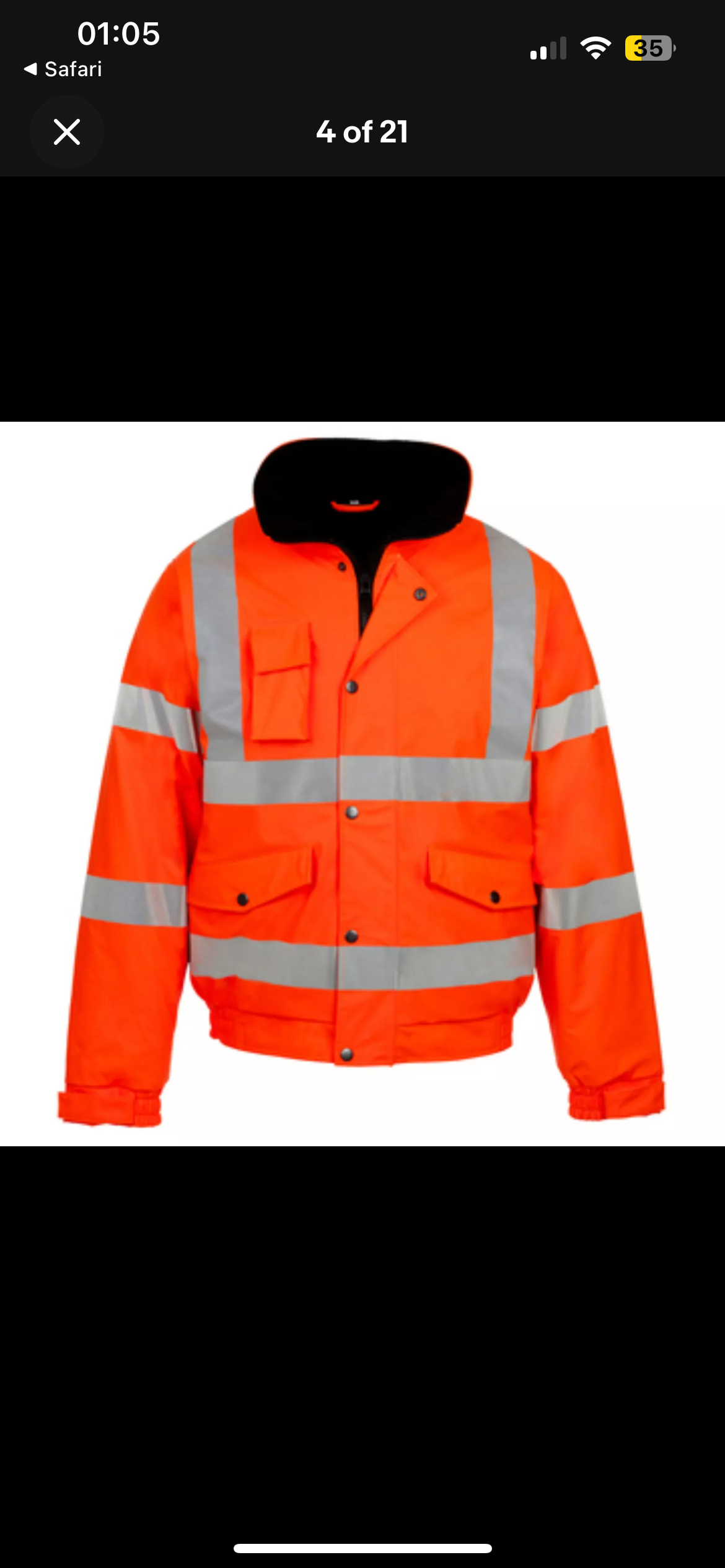 Mens hi vis bomber work jacket