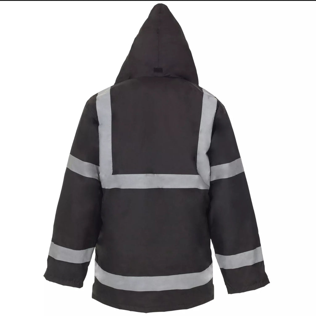 Mens hi vis work parka waterproof jacket