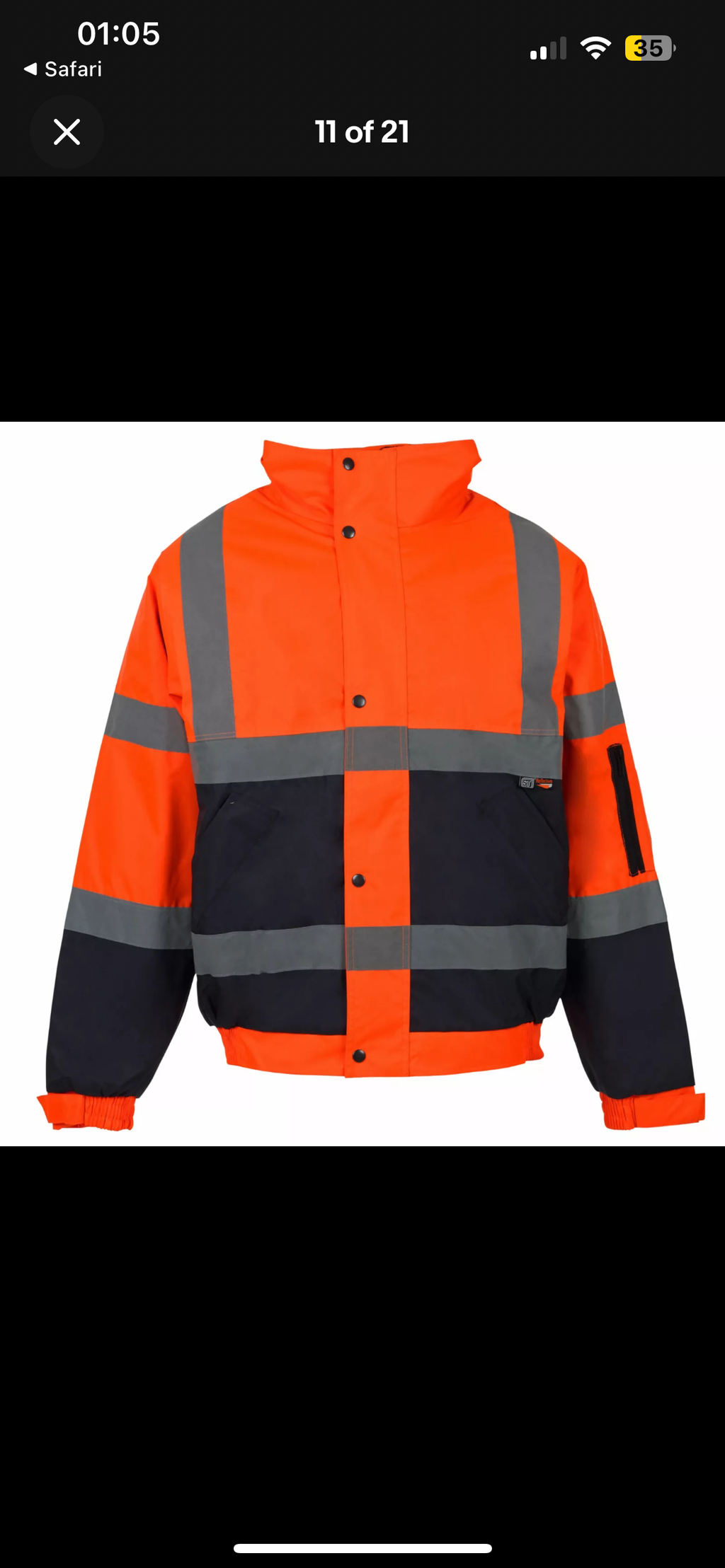 Mens hi vis bomber work jacket