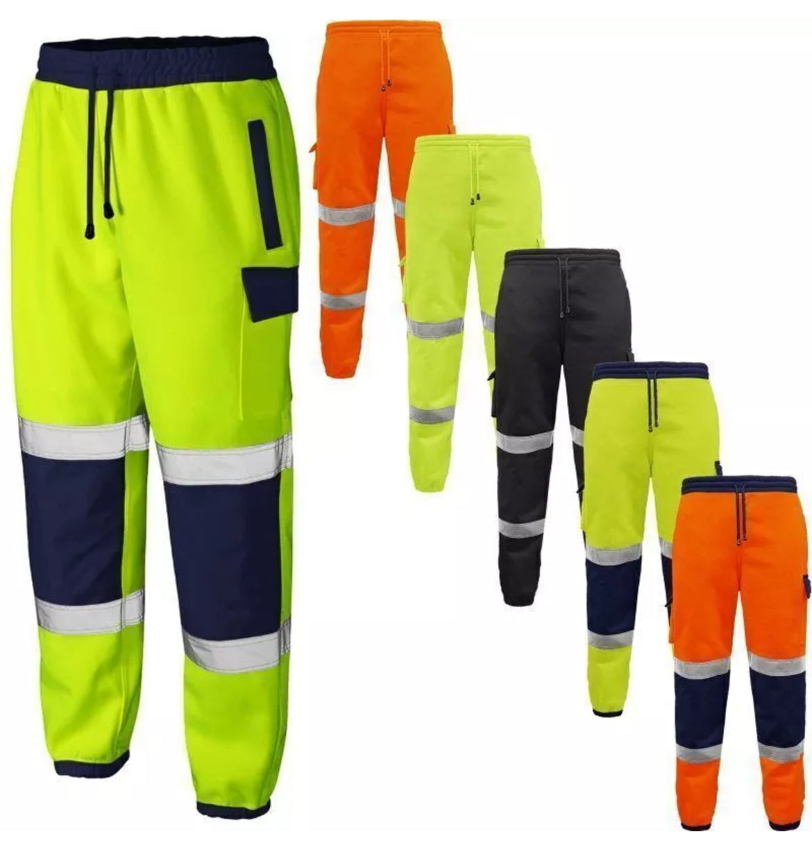Mens hi vis work joggers