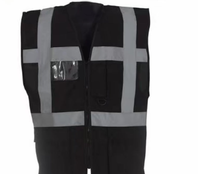 Mens work Hi vis  zip vest