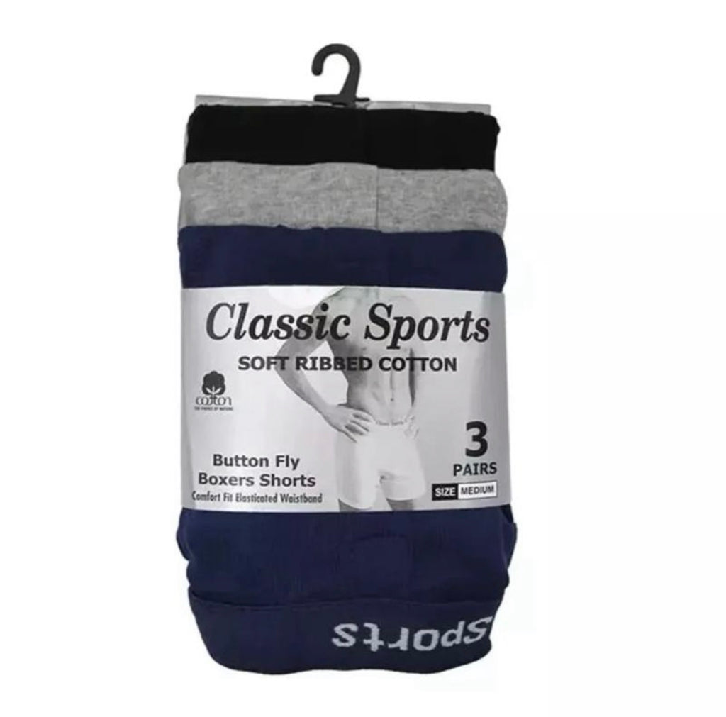 Men’s button boxers cotton 12 pairs