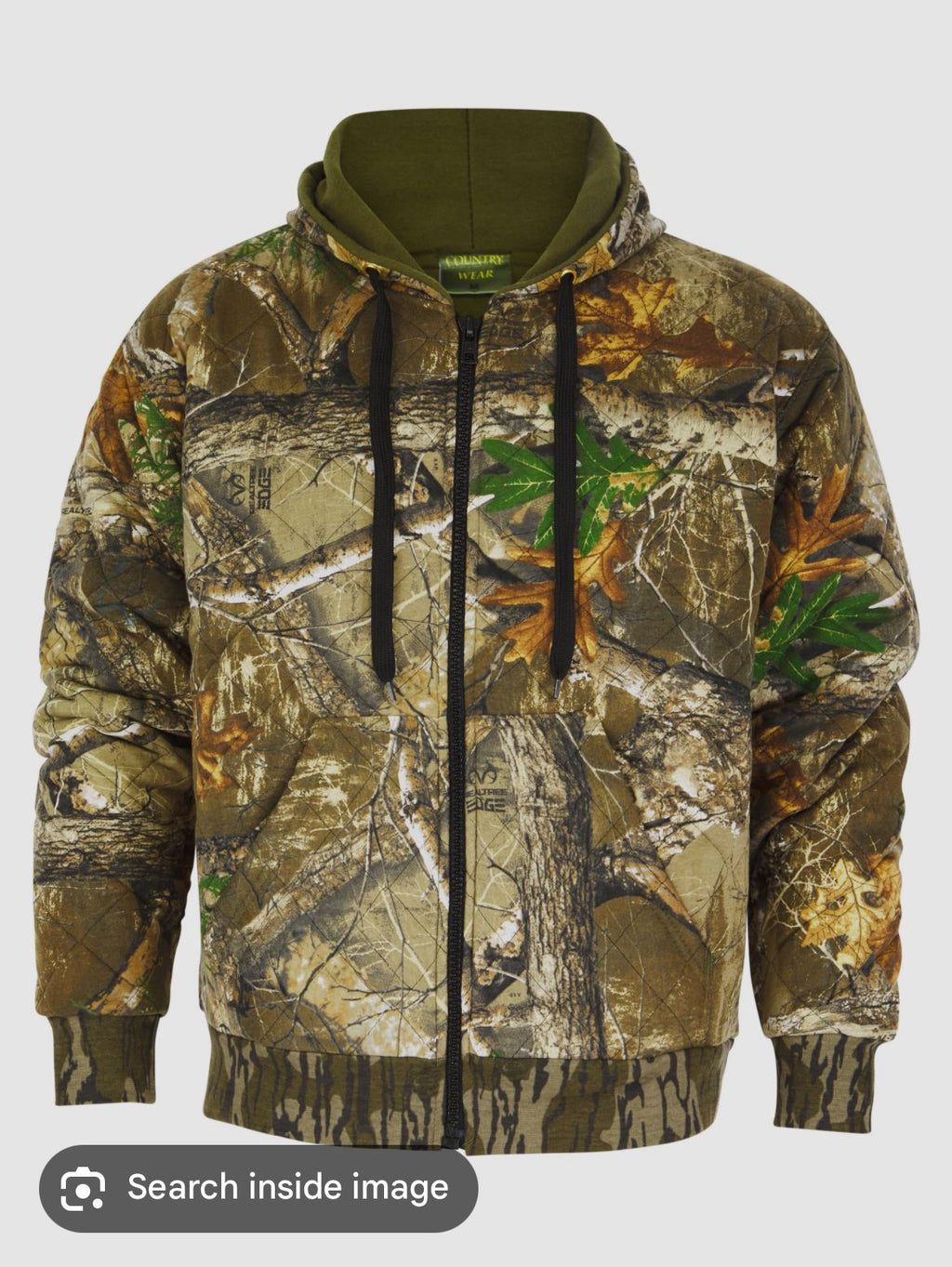 Men’s realtree jungle fishing padded zip hoodie