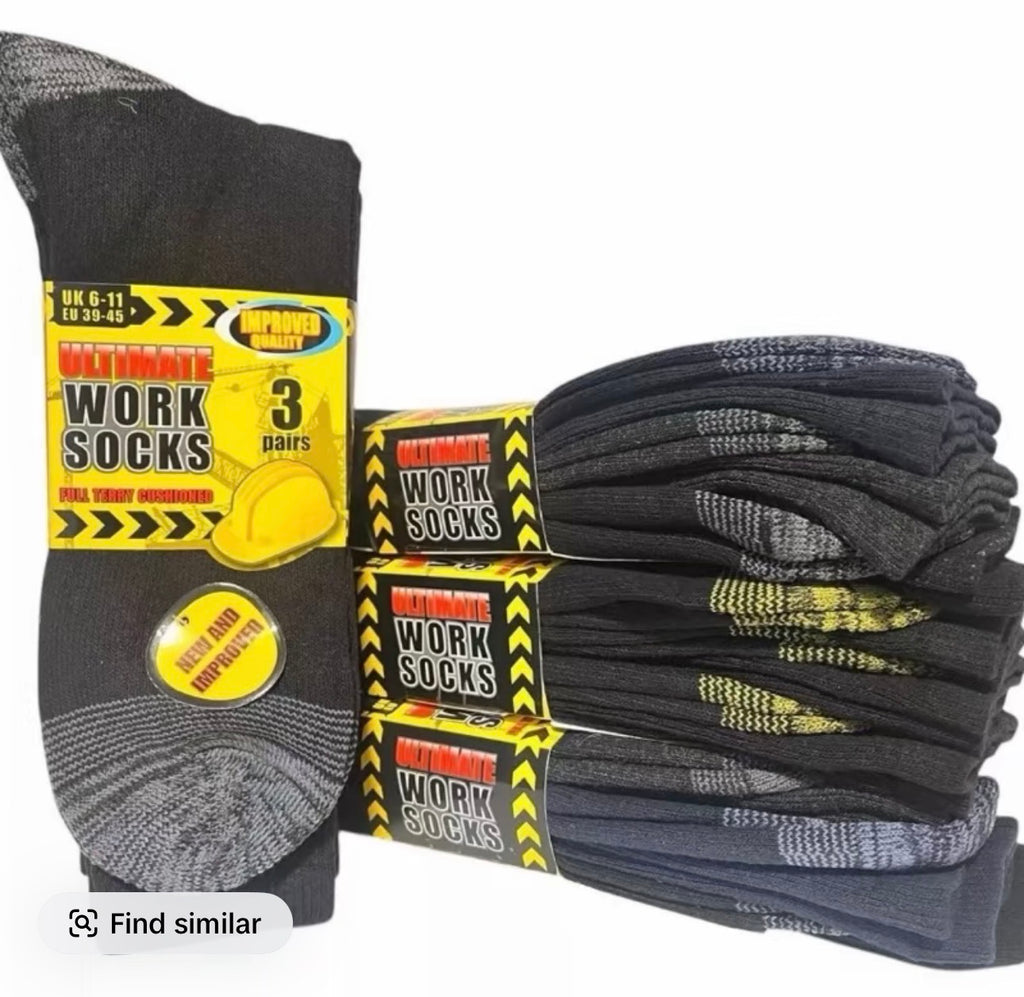 Men’s work socks 12 pairs packet construction  6 to 12 uk size