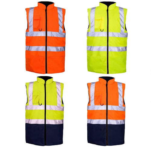 Mens hi vis work reversible bodywarmer