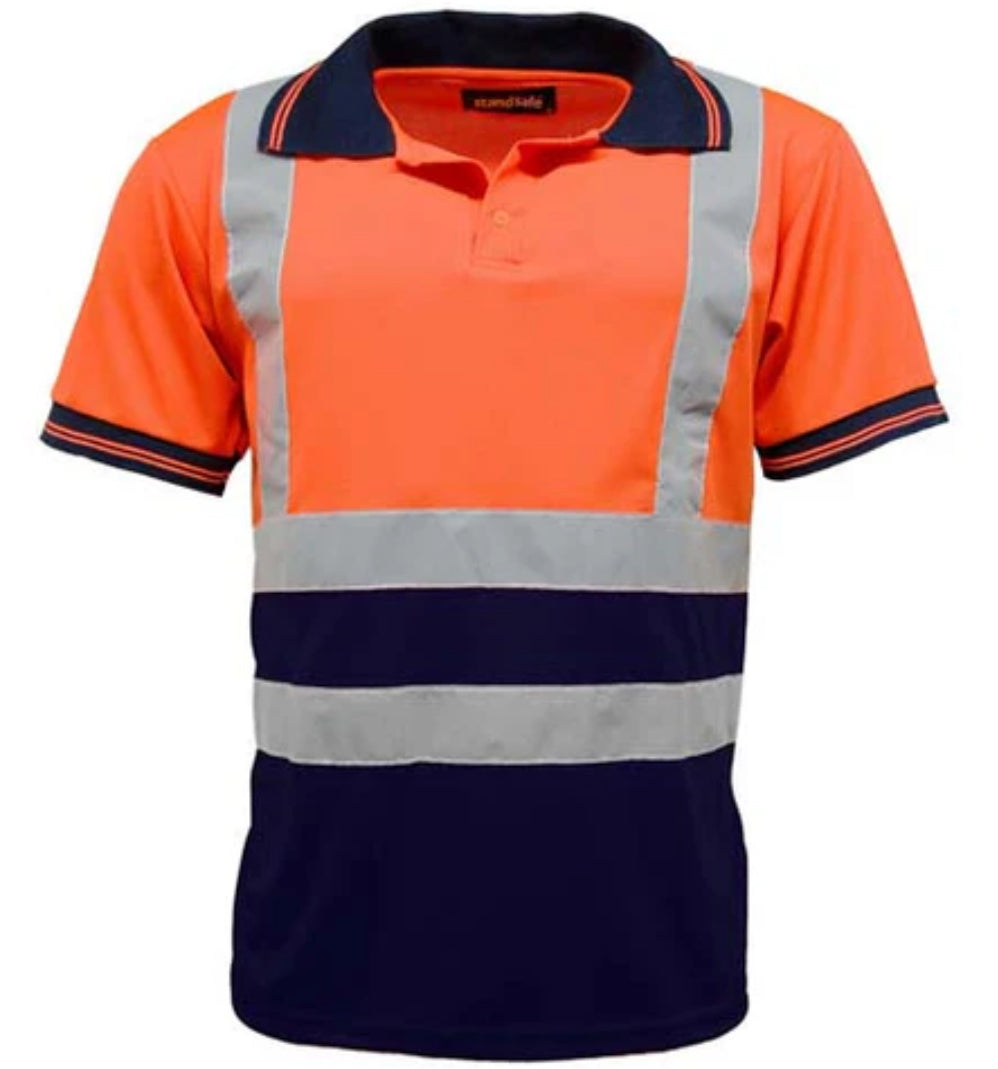 Hi vis work short sleeve polo