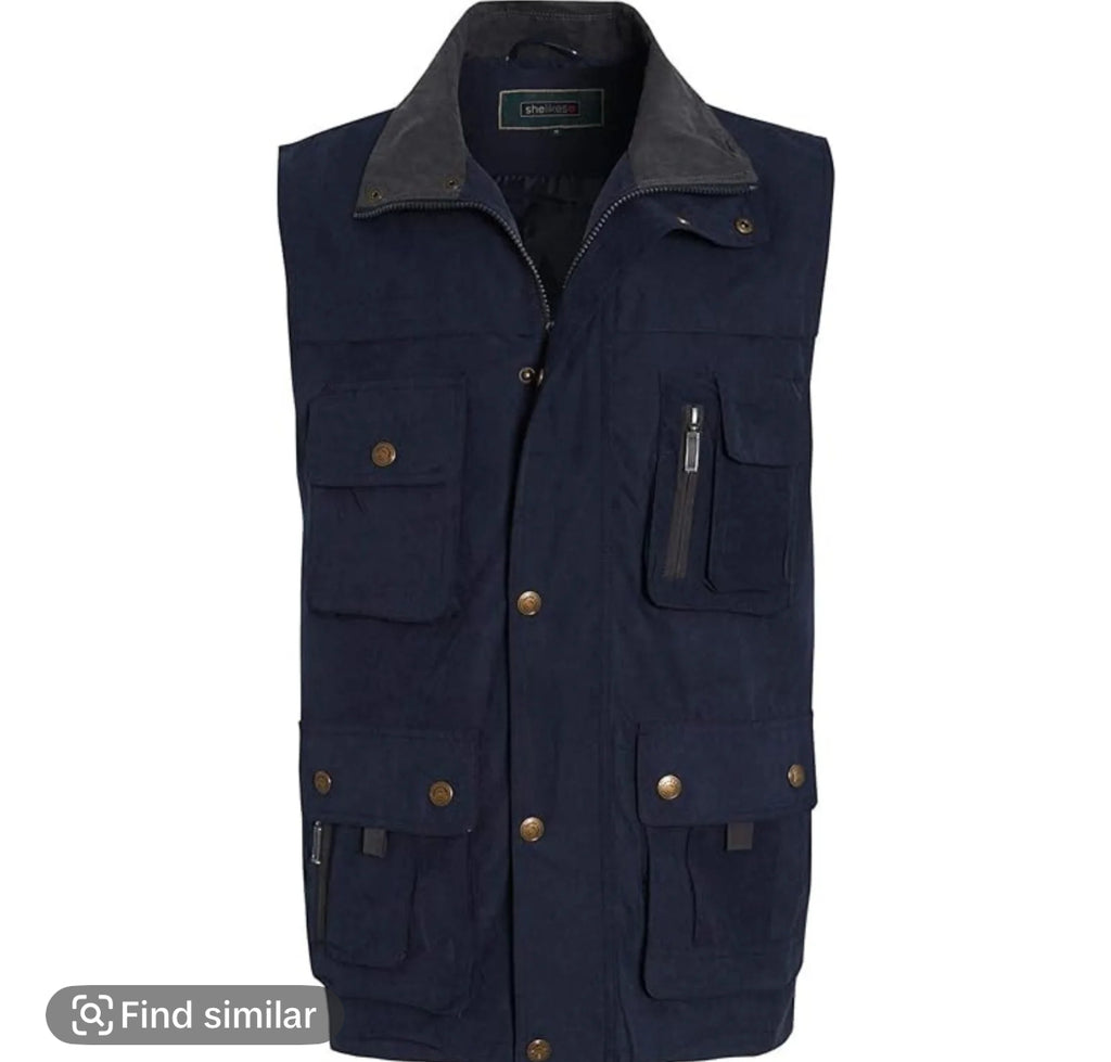 Men’s hunting outdoor highmount moleskin multi pocket bodywarmer vest