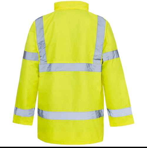 Mens hi vis work parka waterproof jacket