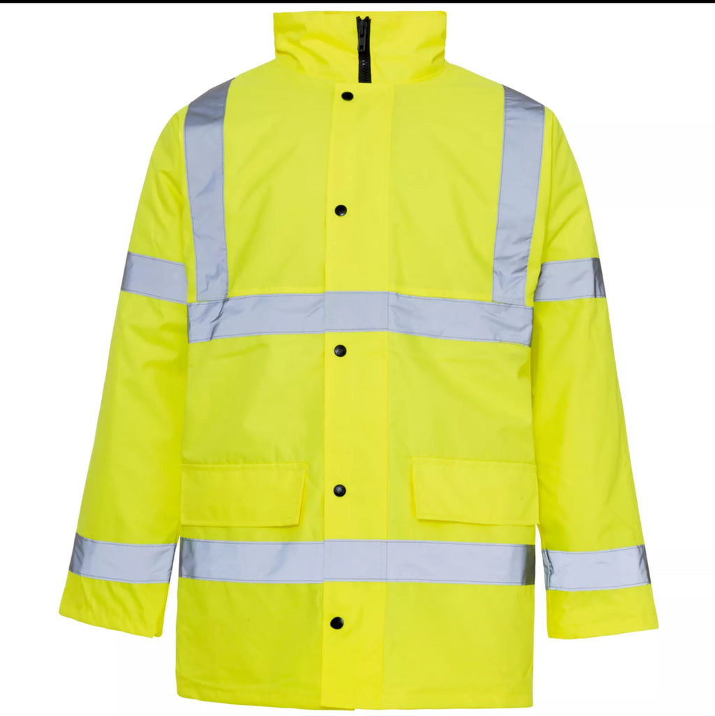 Mens hi vis work parka waterproof jacket