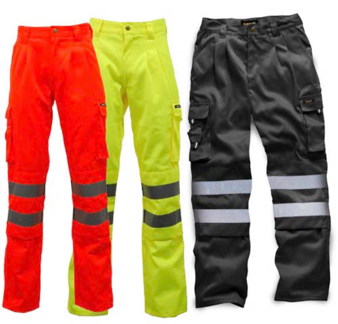 Mens Hi vis work polycotton trousers