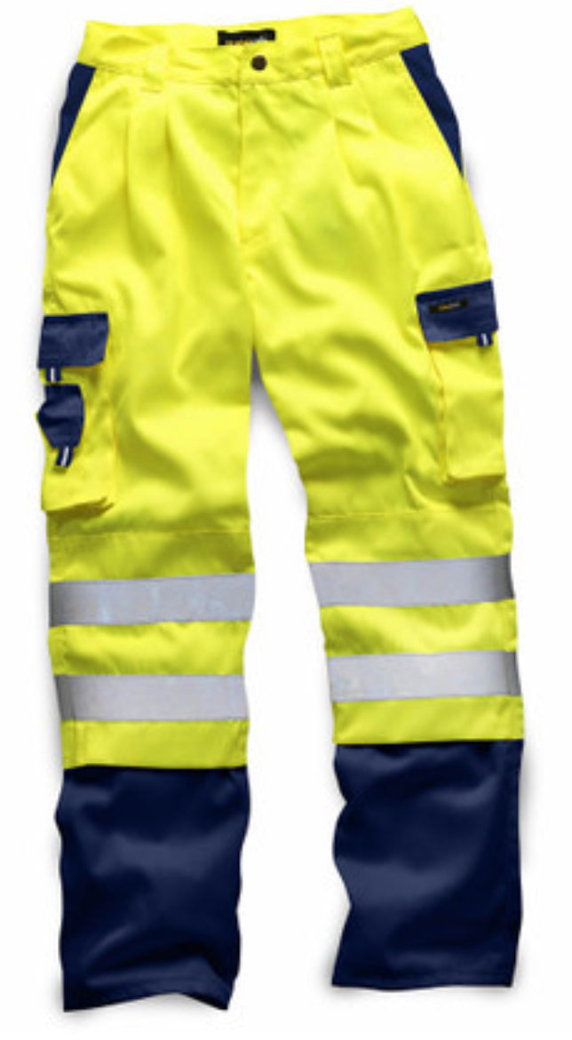 Mens Hi vis work polycotton trousers