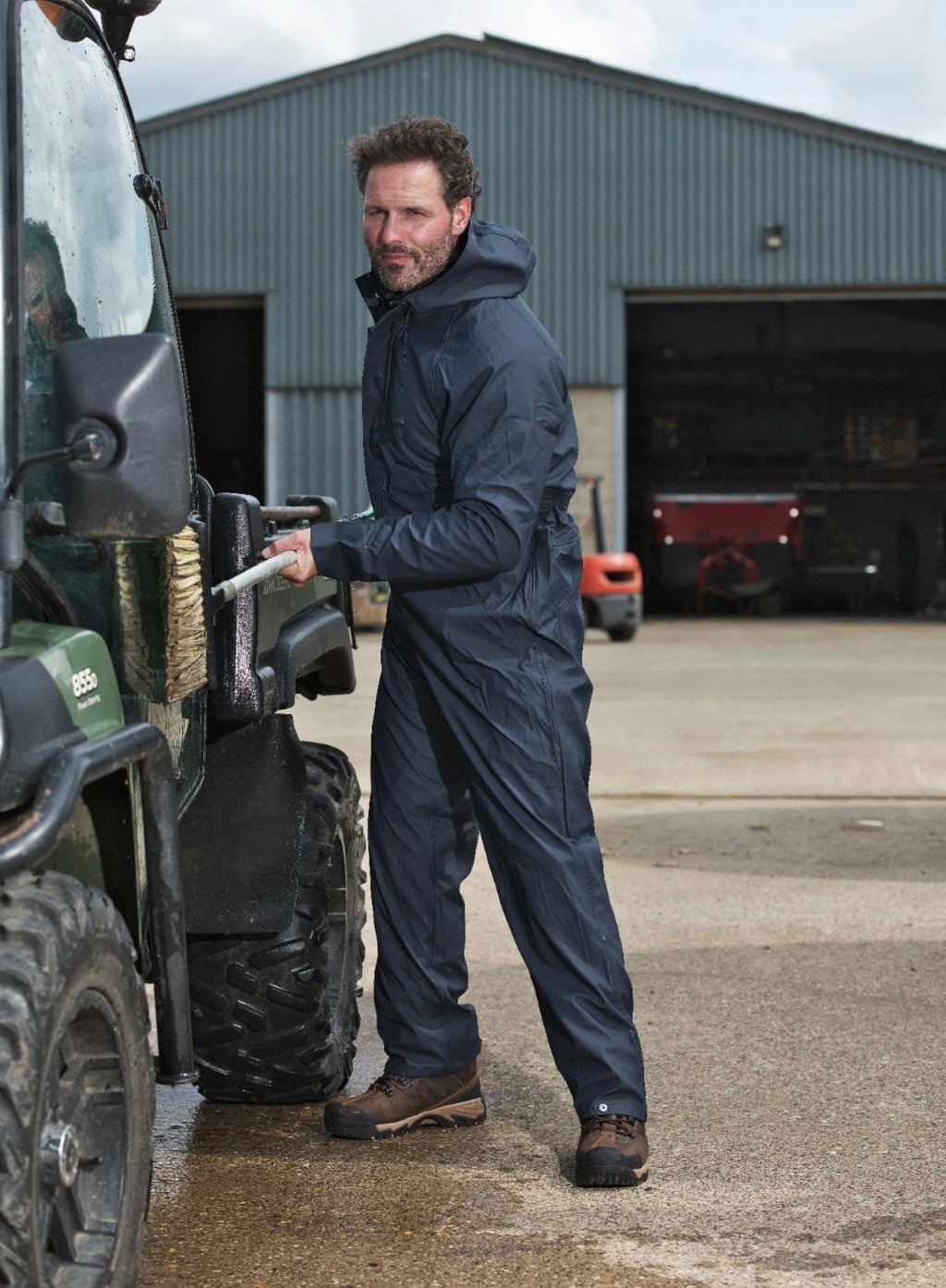 Unisex flex waterproof hooded work coverall fishing pressure washing