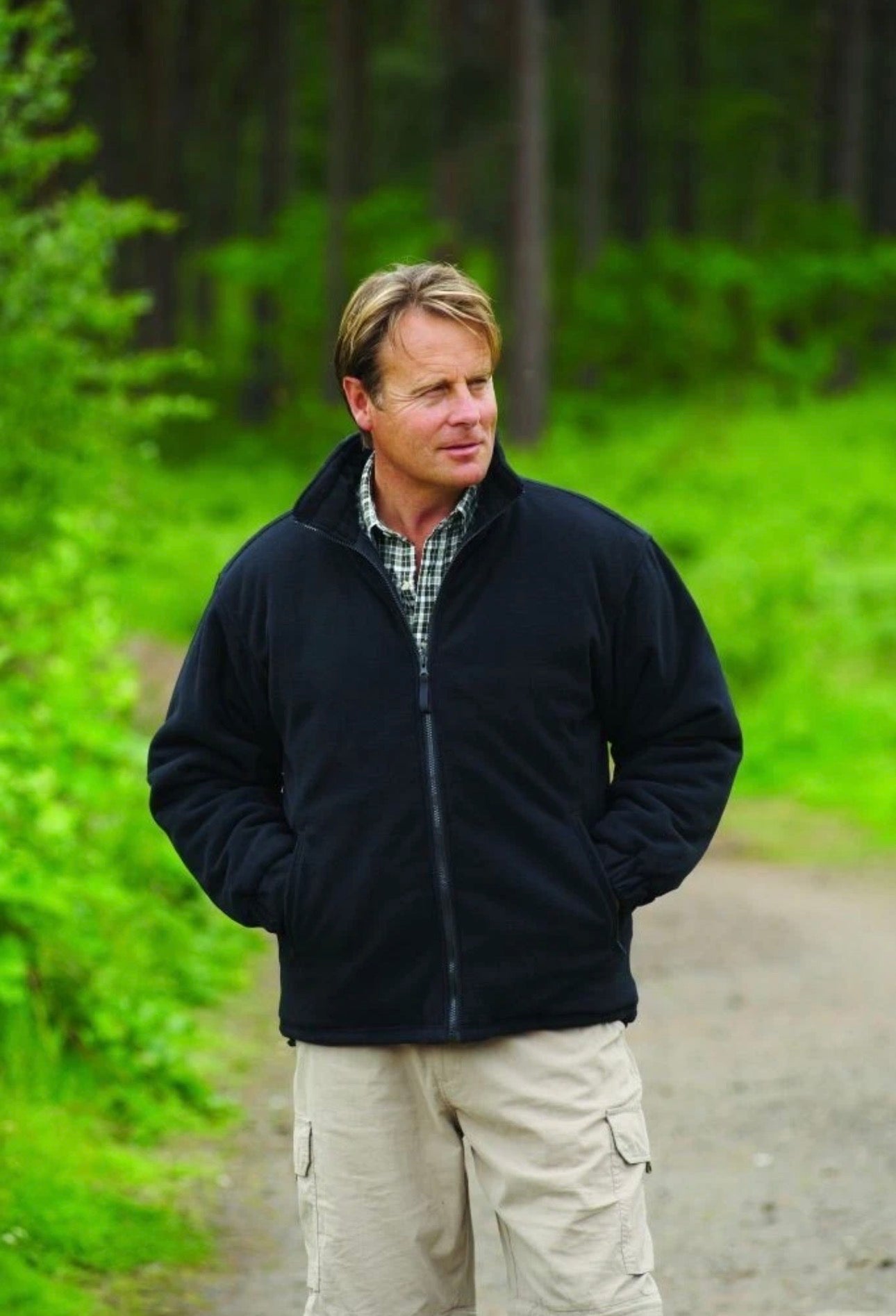 Men’s us trading collar fleece zip jacket