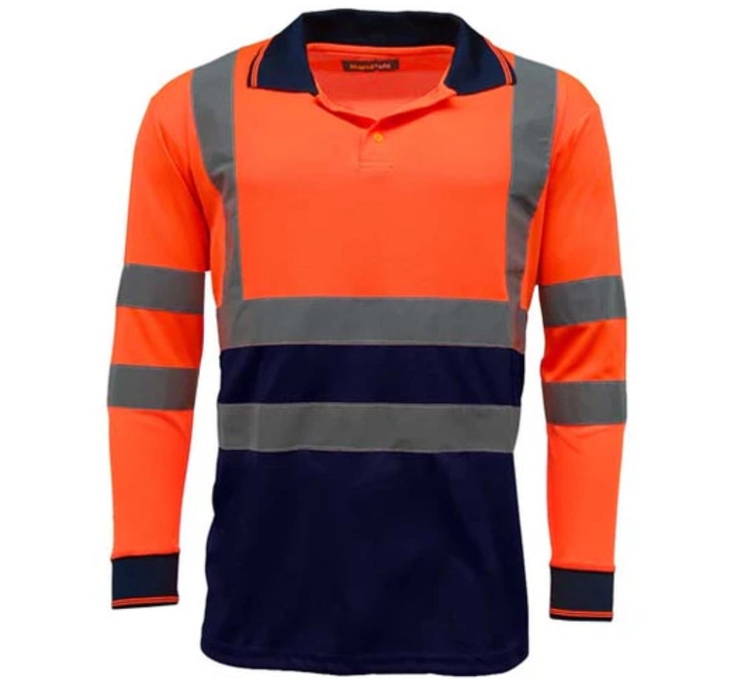 Men’s work hi vis long sleeve polo