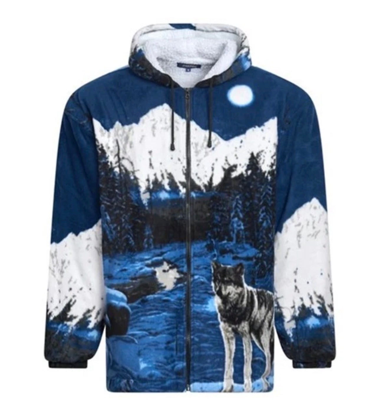 Men’s animal print fleece padded zip hoodie