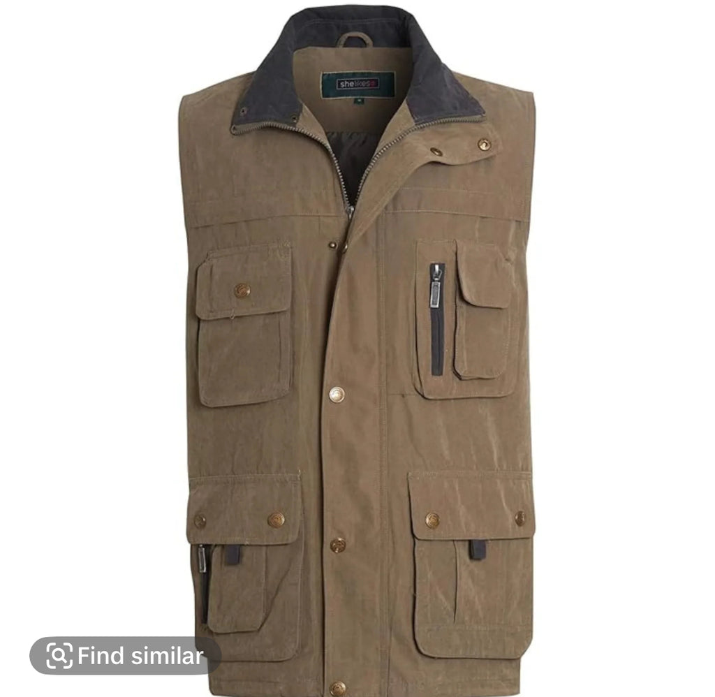 Men’s hunting outdoor highmount moleskin multi pocket bodywarmer vest