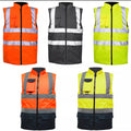 Mens hi vis work reversible bodywarmer