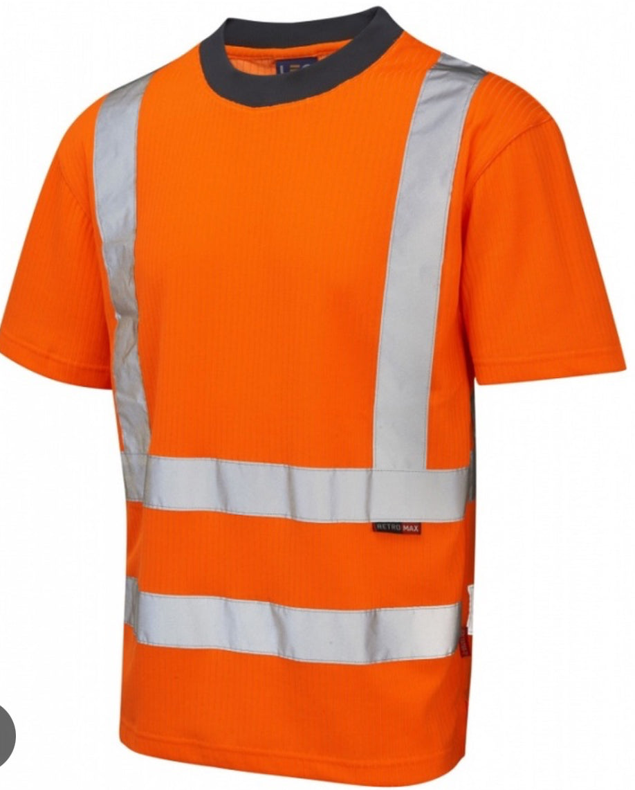 Mens Hi vis work breathable short sleeve tshirt