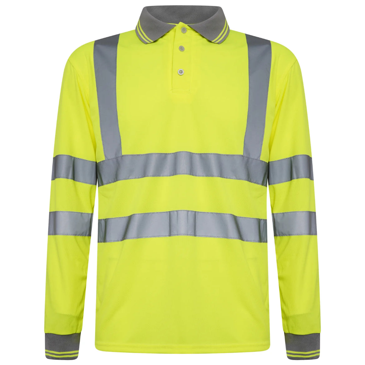 Men’s work hi vis long sleeve polo