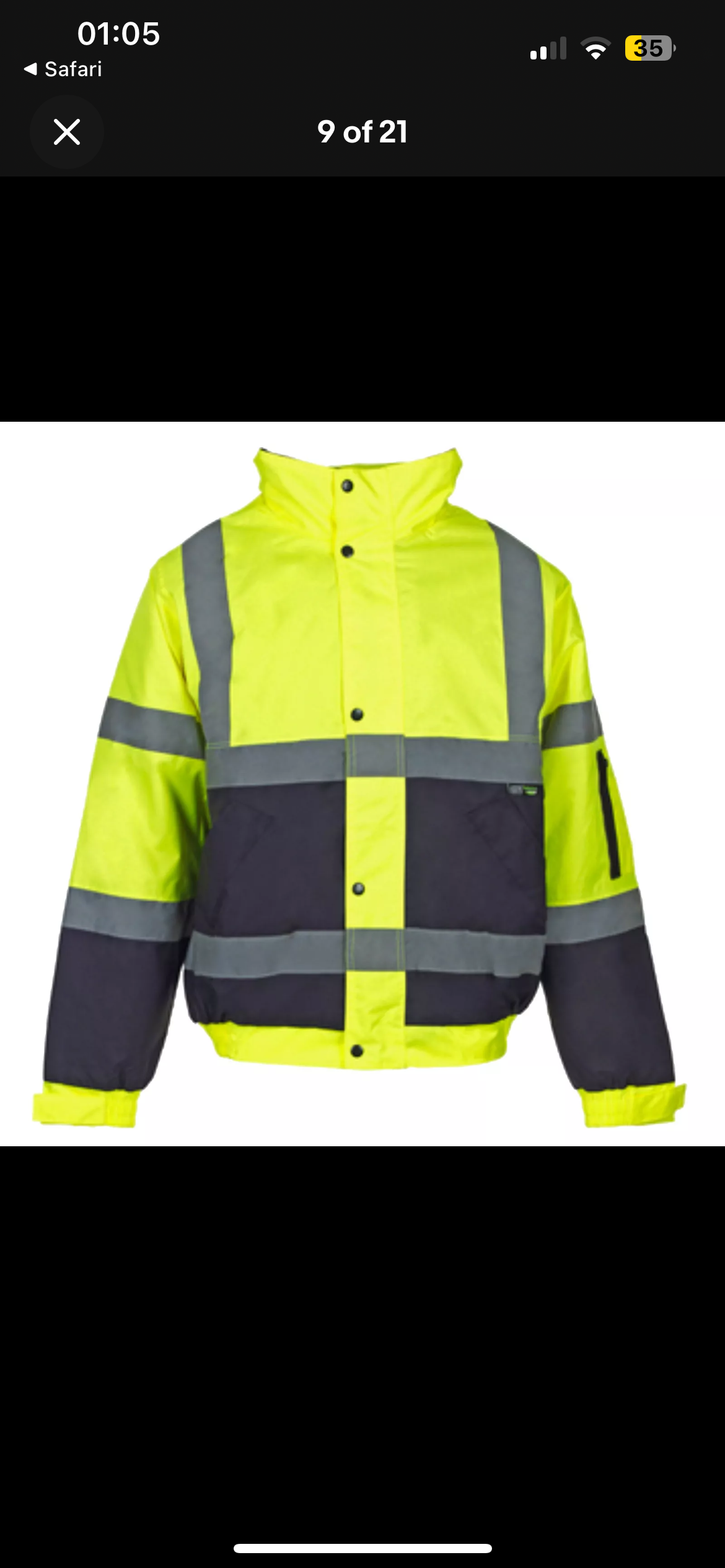 Mens hi vis bomber work jacket