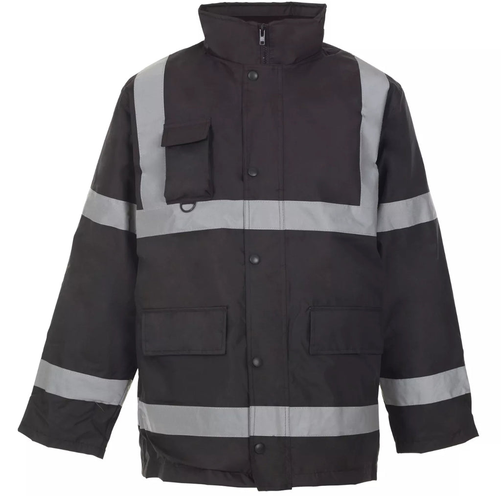 Mens hi vis work parka waterproof jacket
