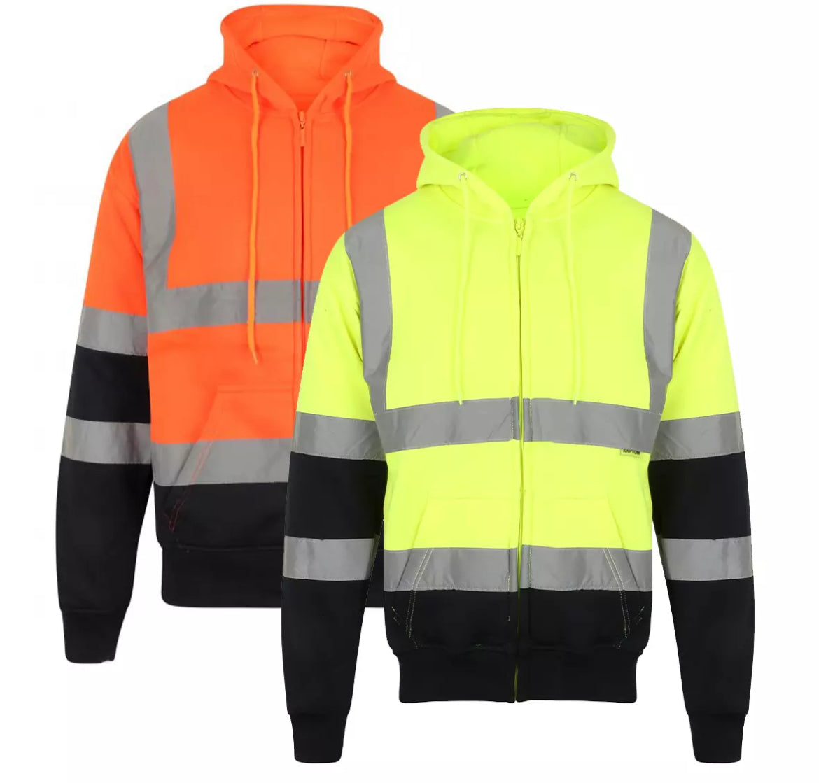 Mens zip Hi vis work hoodie