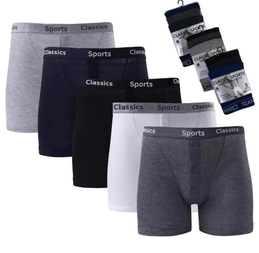 Men’s button boxers cotton 12 pairs