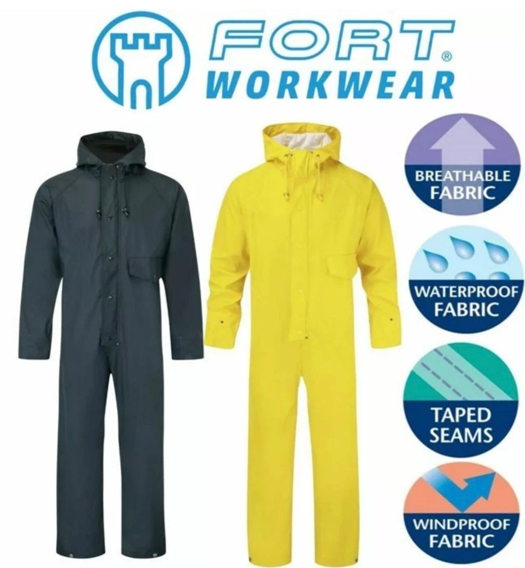 Unisex flex waterproof hooded work coverall fishing pressure washing