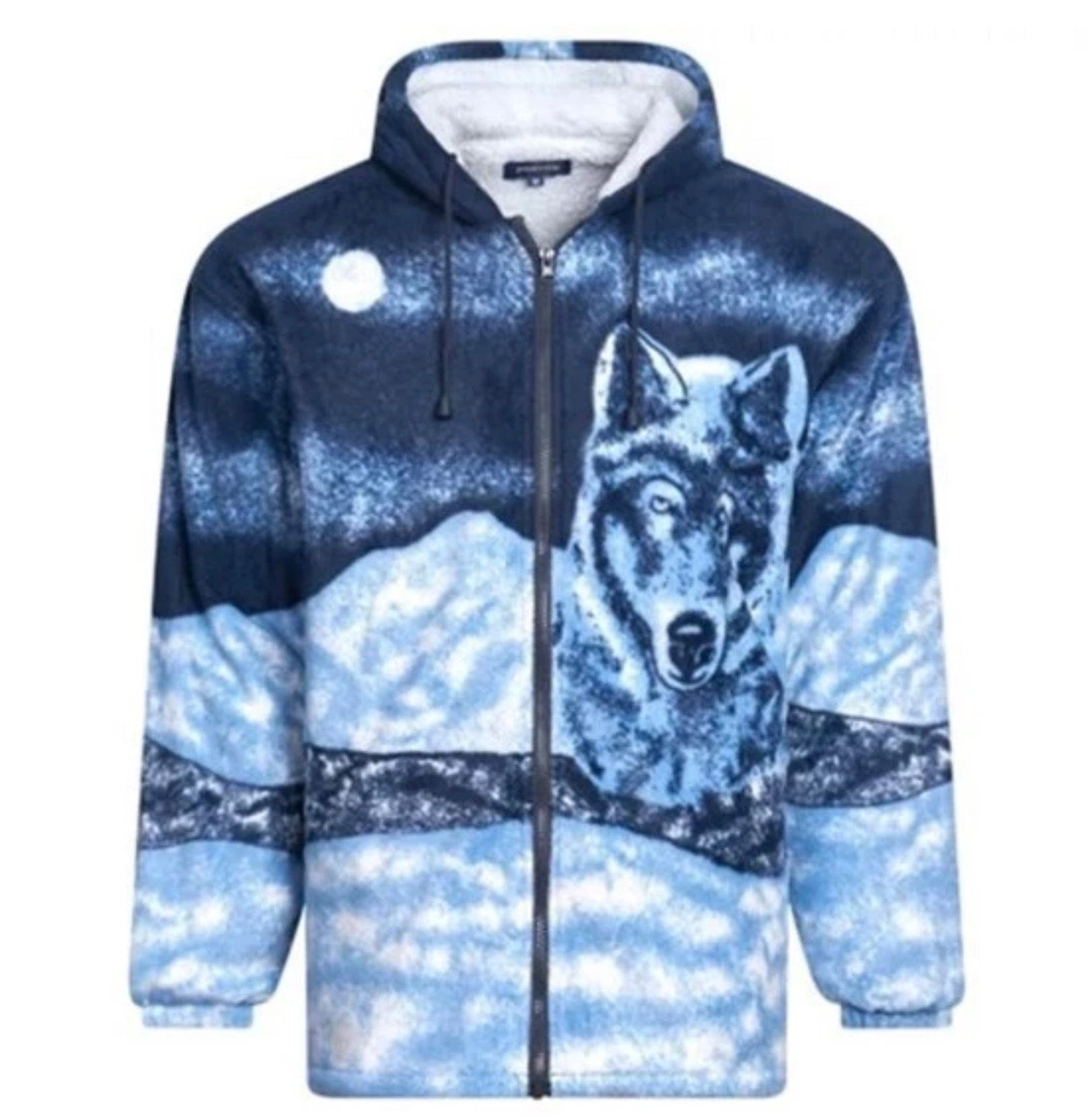 Men’s animal print fleece padded zip hoodie