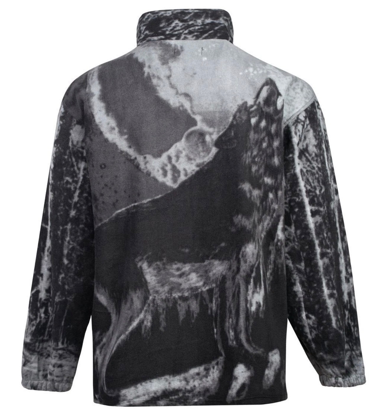 Unisex animal print collar fleece zip jacket fully padded