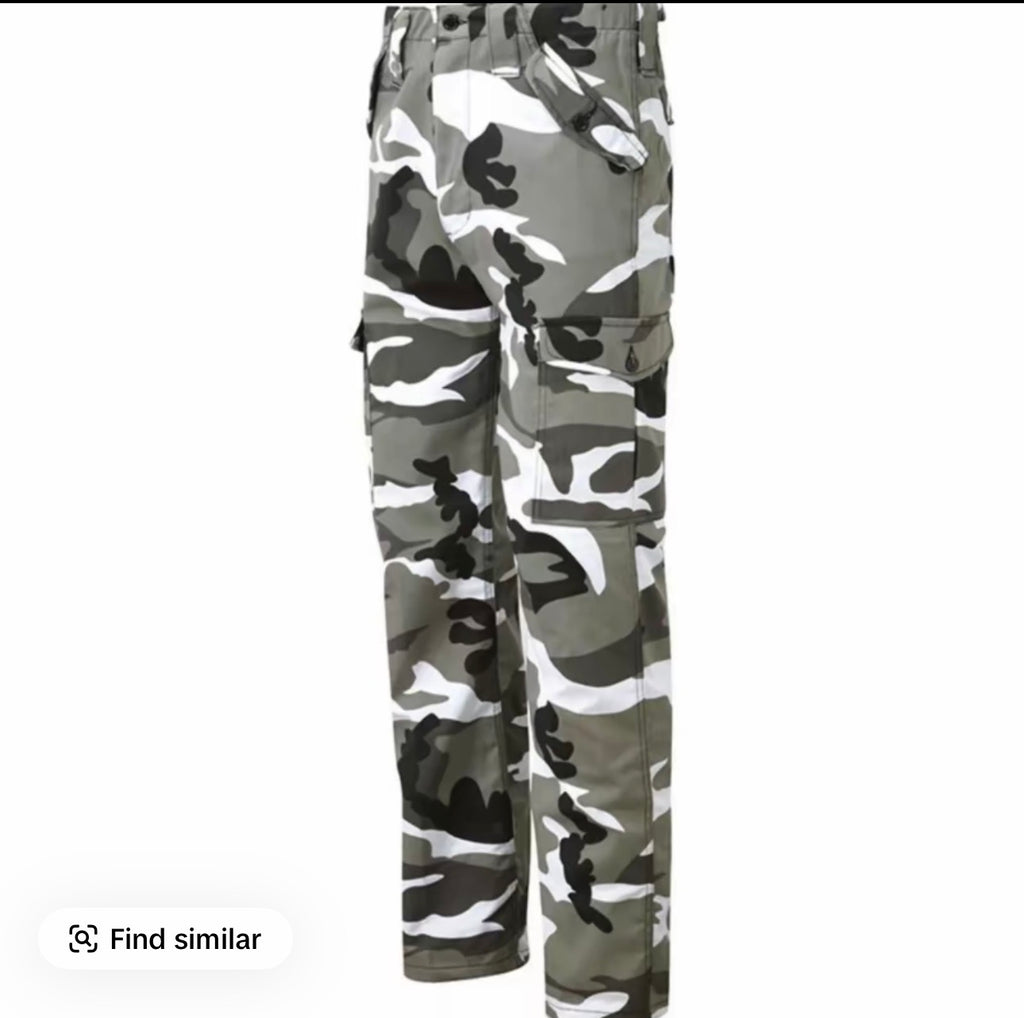 Men’s  work action trousers with cargo pockets